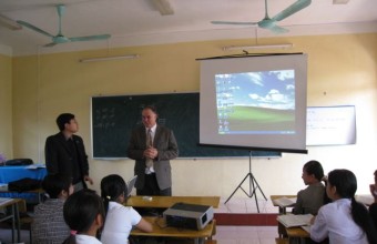 Visiting with Students, Thai Nguyen, Vietnam, 2007.